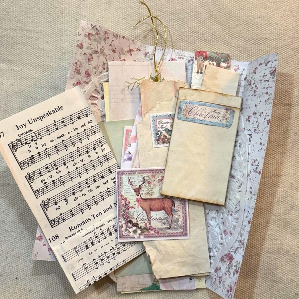 Two Mini Journals Pockets Loaded with Tags Mini Notebooks Blank Papers Ephemera - Picture 10 of 12